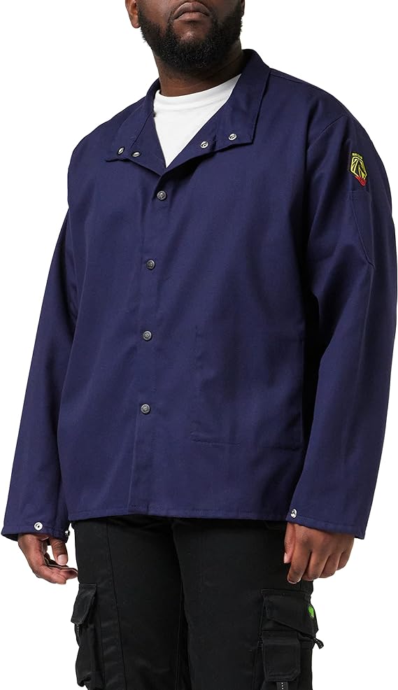 Black Stallion Navy FR Cotton Welding Jacket